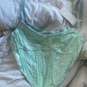 Urban Outfitters Light Green Lace Bra